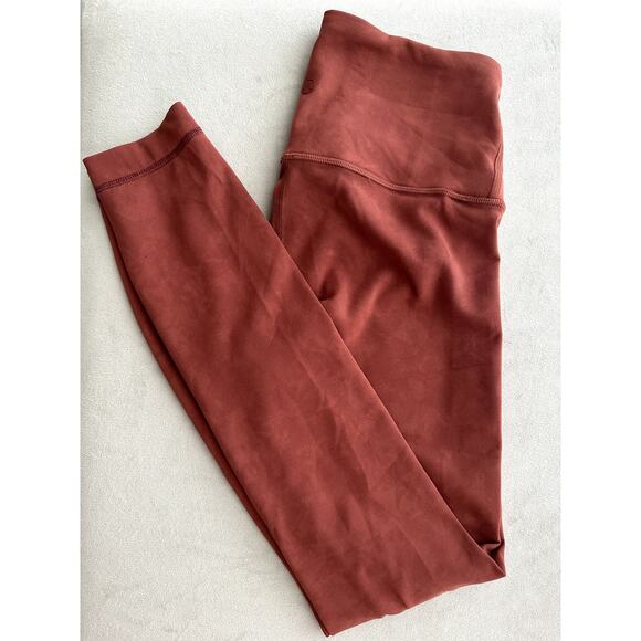 Lululemon Always On High-Rise Tight 28" Nulu Size 2 Maroon EUC - Picture 4 of 10